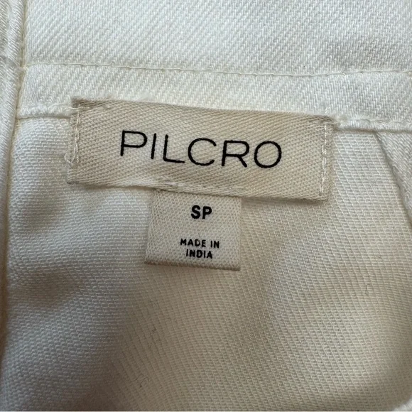 Pilcro Anthropologie Kyla Flounce Mini Dress Women Small Petite Pockets - Picture 12 of 15